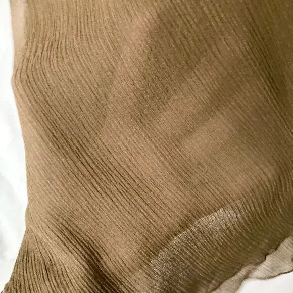 Newport News Women's Size 12 100% Silk Vintage Brown Top - Picture 7 of 9